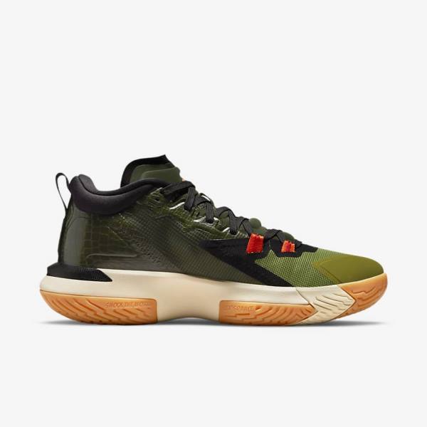 Nike Zion 1 Men's Basketball Shoes Dark Grey Green / Black | NK527TAN