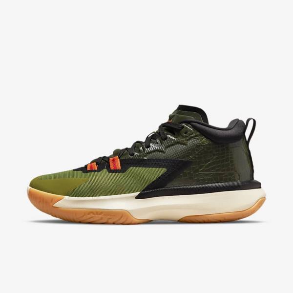 Nike Zion 1 Men\'s Basketball Shoes Dark Grey Green / Black | NK527TAN