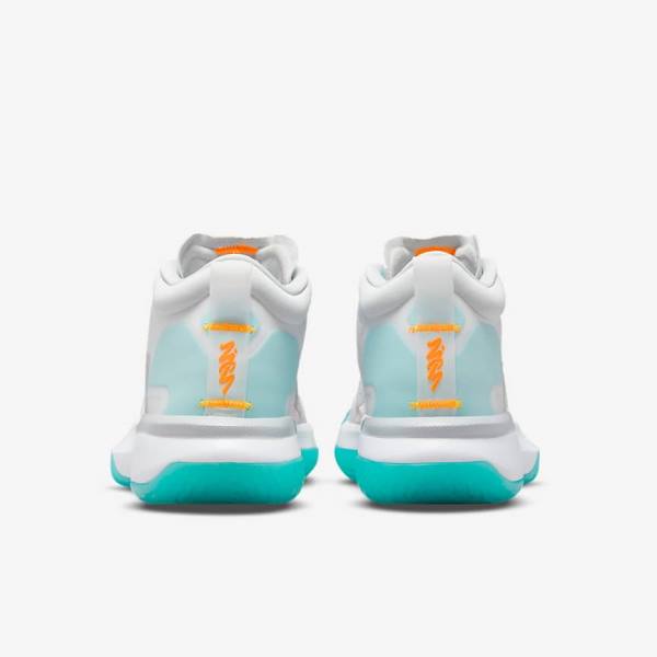 Nike Zion 1 Men's Basketball Shoes White / Orange / Turquoise / Black | NK438YKW