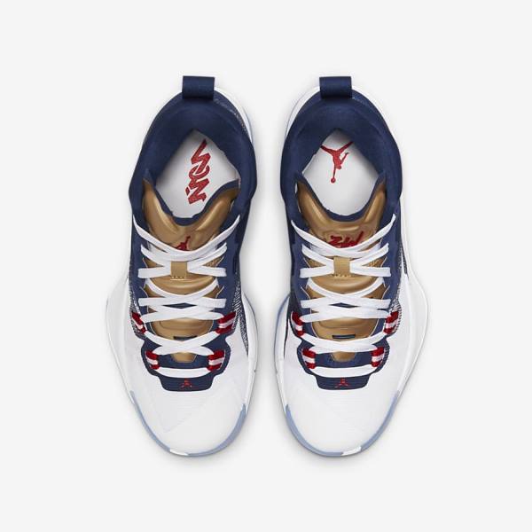 Nike Zion 1 Older Kids' Jordan Shoes Blue / White / Metal Gold / Red | NK271WOP