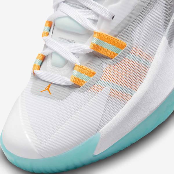 Nike Zion 1 Older Kids' Jordan Shoes White / Orange / Turquoise / Black | NK184VMJ