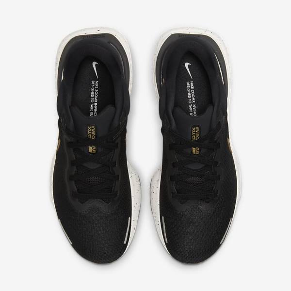 Nike ZoomX Invincible Run Flyknit Road Men's Running Shoes Black / Metal Gold | NK523LWO