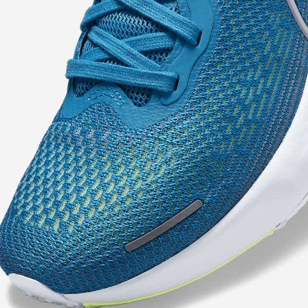 Nike ZoomX Invincible Run Flyknit Road Men's Running Shoes Blue / Light Green / Grey / White | NK874JFW