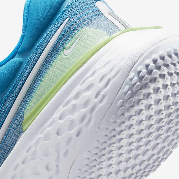 Nike ZoomX Invincible Run Flyknit Road Men's Running Shoes Blue / Light Green / Grey / White | NK874JFW