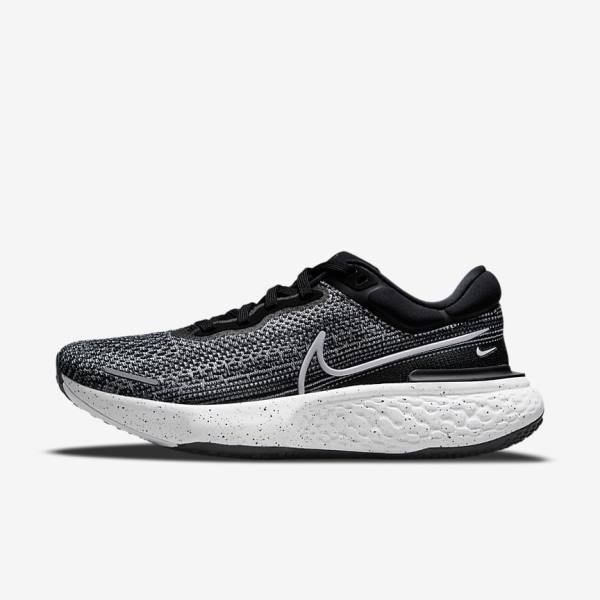 Nike ZoomX Invincible Run Flyknit Road Men\'s Running Shoes White / Black / White | NK958XMJ