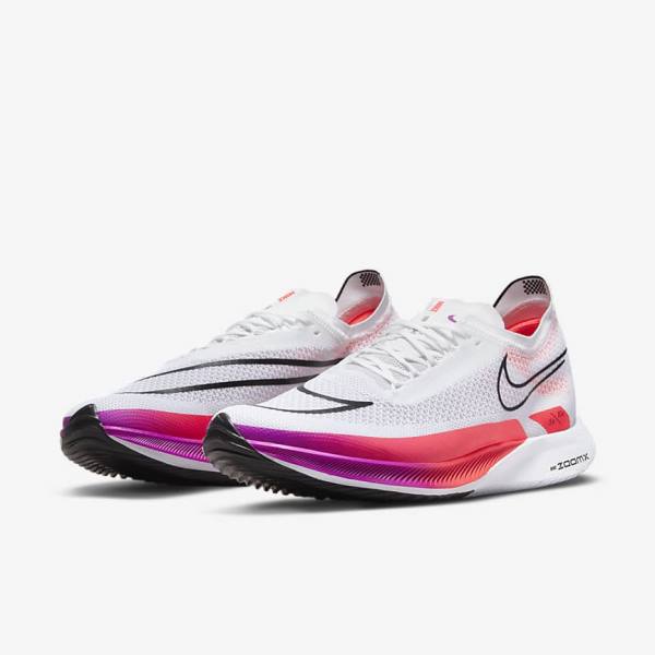 Nike ZoomX Streakfly Road Racing Men's Running Shoes White / Red / Purple / Black | NK852CQM