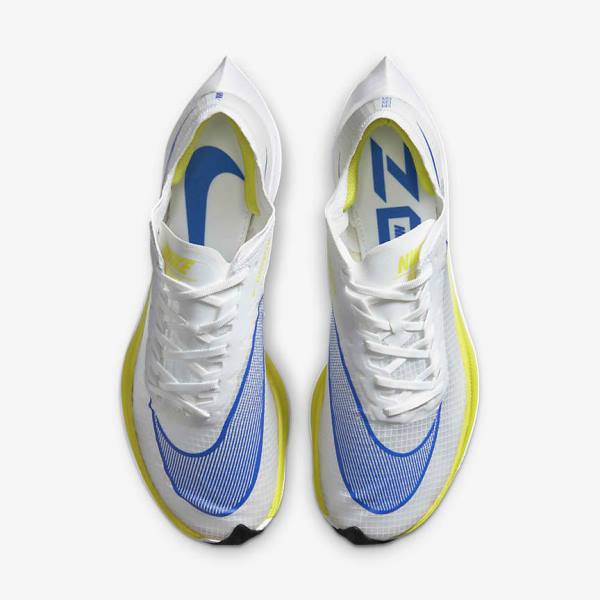 Nike ZoomX Vaporfly NEXT% Road Racing Men's Running Shoes White / Black / Blue | NK638ONU