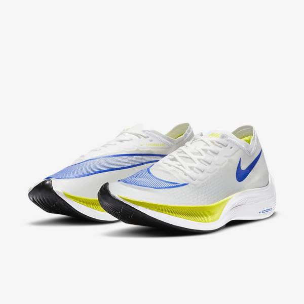 Nike ZoomX Vaporfly NEXT% Road Racing Men's Running Shoes White / Black / Blue | NK638ONU