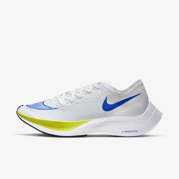 Nike ZoomX Vaporfly NEXT% Road Racing Men\'s Running Shoes White / Black / Blue | NK638ONU