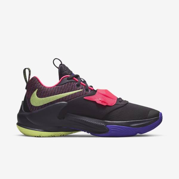 Nike Zoom Freak 3 Men's Basketball Shoes Purple / Pink / Purple / Light Lemon | NK901ABN