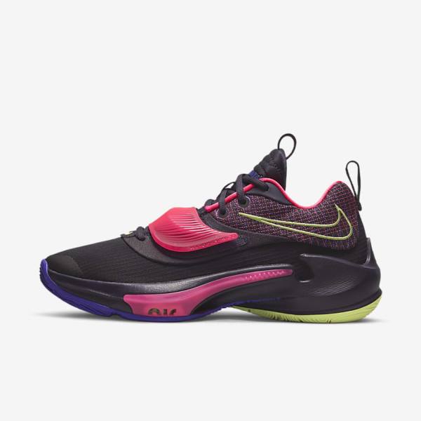 Nike Zoom Freak 3 Men\'s Basketball Shoes Purple / Pink / Purple / Light Lemon | NK901ABN