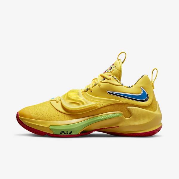 Nike Zoom Freak 3 Women\'s Basketball Shoes Yellow / White / Red / Black | NK248OAE