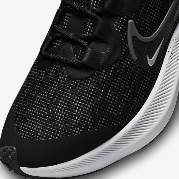 Nike Zoom Winflo 8 Shield Weatherised Road Women's Running Shoes Black / Metal Silver / Blue / Grey | NK709SEG