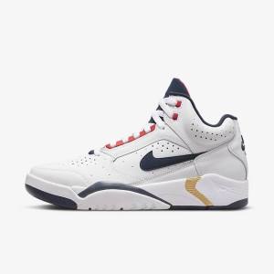 Nike Air Flight Lite Mid Men's Sneakers White / Red / Metal Gold / Navy | NK641JTY