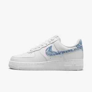 Nike Air Force 1 07 Essential Women's Sneakers White / Blue | NK713MCE