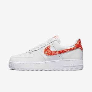 Nike Air Force 1 07 Women's Sneakers White / Orange | NK765HGA