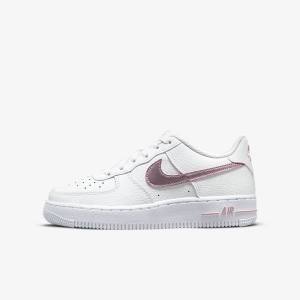 Nike Air Force 1 Older Kids' Sneakers White / Pink | NK735BLJ