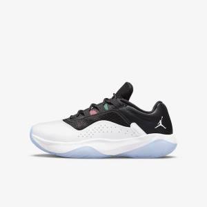 Nike Air Jordan 11 CMFT Low Older Kids' Jordan Shoes White / Black / Green / Metal Silver | NK432ZOD