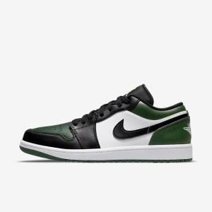 Nike Air Jordan 1 Low Men's Jordan Shoes Green / White / Black | NK025ZIQ