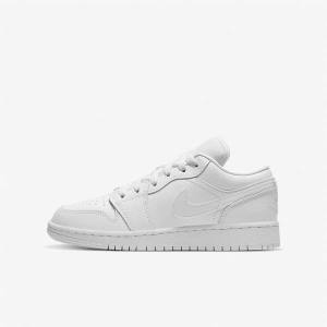 Nike Air Jordan 1 Low Older Kids' Sneakers White | NK967QJR