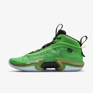 Nike Air Jordan XXXVI Men's Basketball Shoes Green / Black / Light Green / Metal Gold | NK624PDR