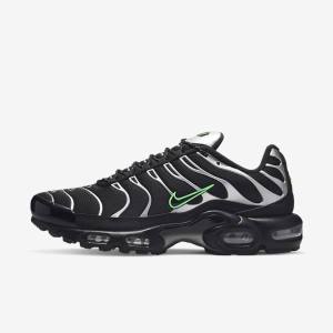 Nike Air Max Plus Men's Sneakers Black / Green / Metal Silver / Black | NK071JZO