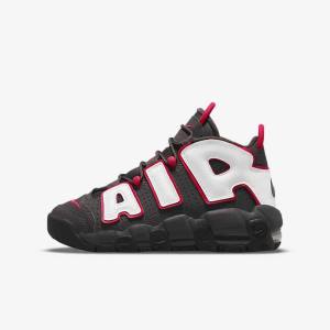 Nike Air More Uptempo Older Kids' Sneakers Grey / Black / Red / White | NK804VDF