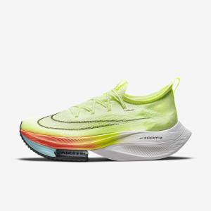 Nike Air Zoom Alphafly NEXT% Flyknit Road Racing Men's Running Shoes Light Mango / Metal Red Brown / Black | NK201LKA