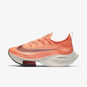 Nike Air Zoom Alphafly NEXT% Flyknit Road Racing Women's Running Shoes Light Mango / Metal Red Brown / Black | NK413XCV