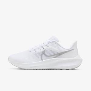 Nike Air Zoom Pegasus 39 Road Women's Running Shoes White / Platinum / Grey / Metal Silver | NK321FZM