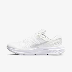 Nike Air Zoom Structure 24 Road Women's Running Shoes White / Platinum / Platinum / Metal Silver | NK697RLV