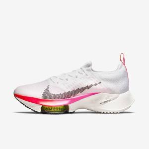 Nike Air Zoom Tempo NEXT% Flyknit Road Men's Running Shoes White / Coral / Pink / Black | NK759FKG