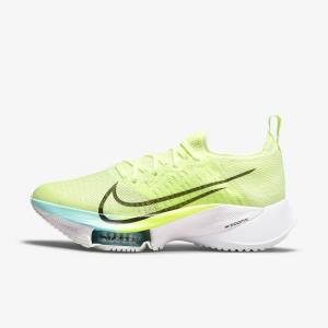 Nike Air Zoom Tempo NEXT% Road Women's Running Shoes White / Green / Turquoise / Turquoise | NK659NPJ