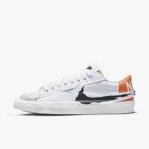 Nike Blazer Low 77 Jumbo Men's Sneakers White / Orange / Black | NK579SGZ