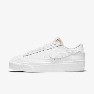 Nike Blazer Low Platform Women's Sneakers White | NK483HCN