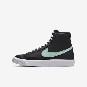 Nike Blazer Mid 77 Older Kids' Sneakers Black / White / Mint | NK097VLD