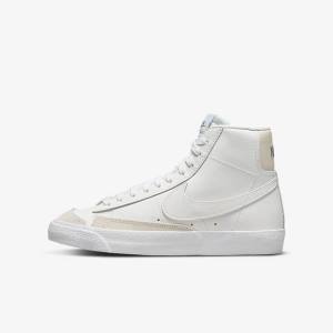 Nike Blazer Mid 77 Older Kids' Sneakers White / Light Brown / White | NK592QMS