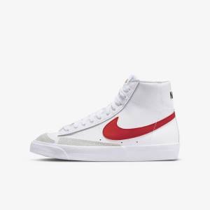 Nike Blazer Mid 77 Older Kids' Sneakers White / Blue / Black / Red | NK758OXY