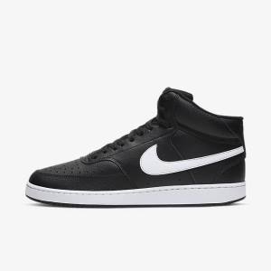 Nike Court Vision Mid Men's Sneakers Black / White | NK673DKP