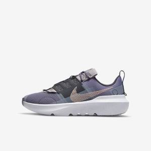 Nike Crater Impact Older Kids' Running Shoes Purple / Grey / Metal Red Brown | NK269UCD