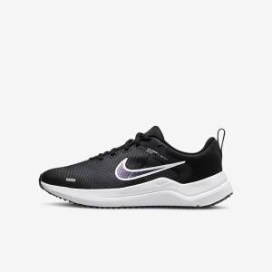 Nike Downshifter 12 Older Road Kids' Running Shoes Black / Dark Grey / White | NK751VAG