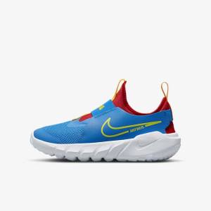 Nike Flex Runner 2 Older Road Kids' Running Shoes Blue / Red / Gold / Green | NK763LPE