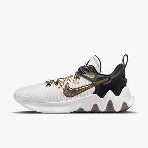 Nike Giannis Immortality Men's Basketball Shoes White / Black / Metal Gold | NK307KNC