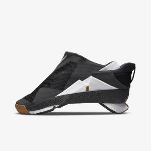 Nike Go FlyEase Women's Sneakers Black / Dark Grey / Gold / White | NK378VFR