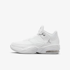 Nike Jordan Max Aura 3 Older Kids' Jordan Shoes White / Metal Silver | NK270LTQ