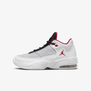 Nike Jordan Max Aura 3 Older Kids' Jordan Shoes White / Platinum / Black / Red | NK816OGW