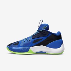 Nike Jordan Zoom Separate Men's Basketball Shoes Navy / Blue / White / Green | NK817TIC