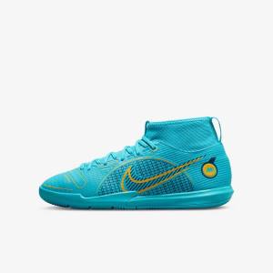 Nike Jr. Mercurial Superfly 8 Academy IC Younger and Older Indoor Court Kids' Football Shoes Blue / Orange | NK946FRQ