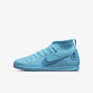 Nike Jr. Mercurial Superfly 8 Club IC Older Indoor-Court Kids' Football Shoes Blue / Orange | NK846DRE