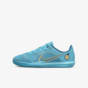 Nike Jr. Mercurial Vapor 14 Academy IC Older Indoor Court Kids' Football Shoes Blue / Orange | NK876KCT